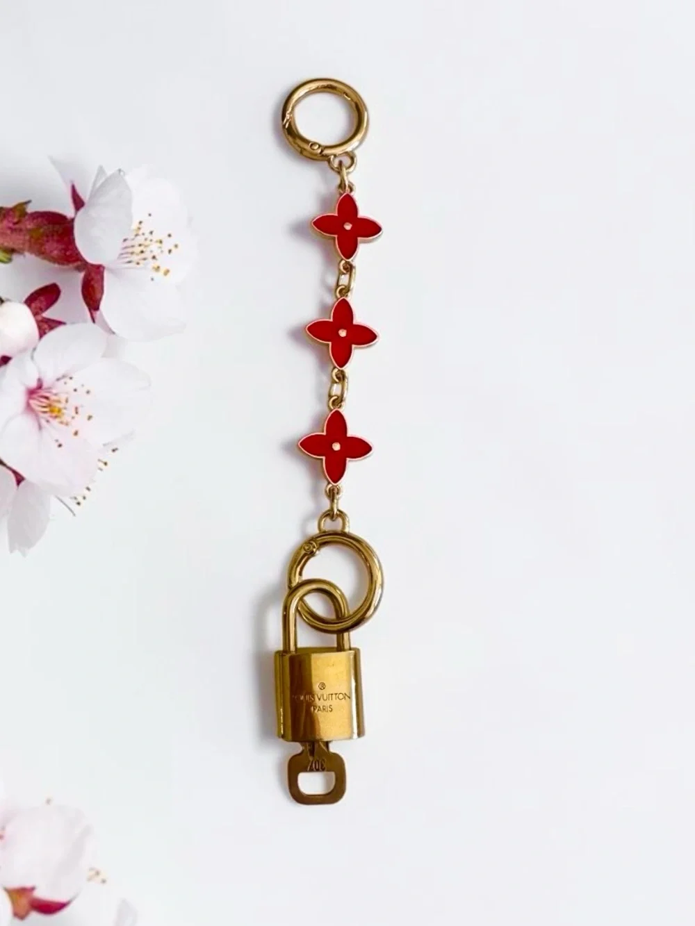 Louis Vuitton Padlock with Unbranded Flower Bag Charm
